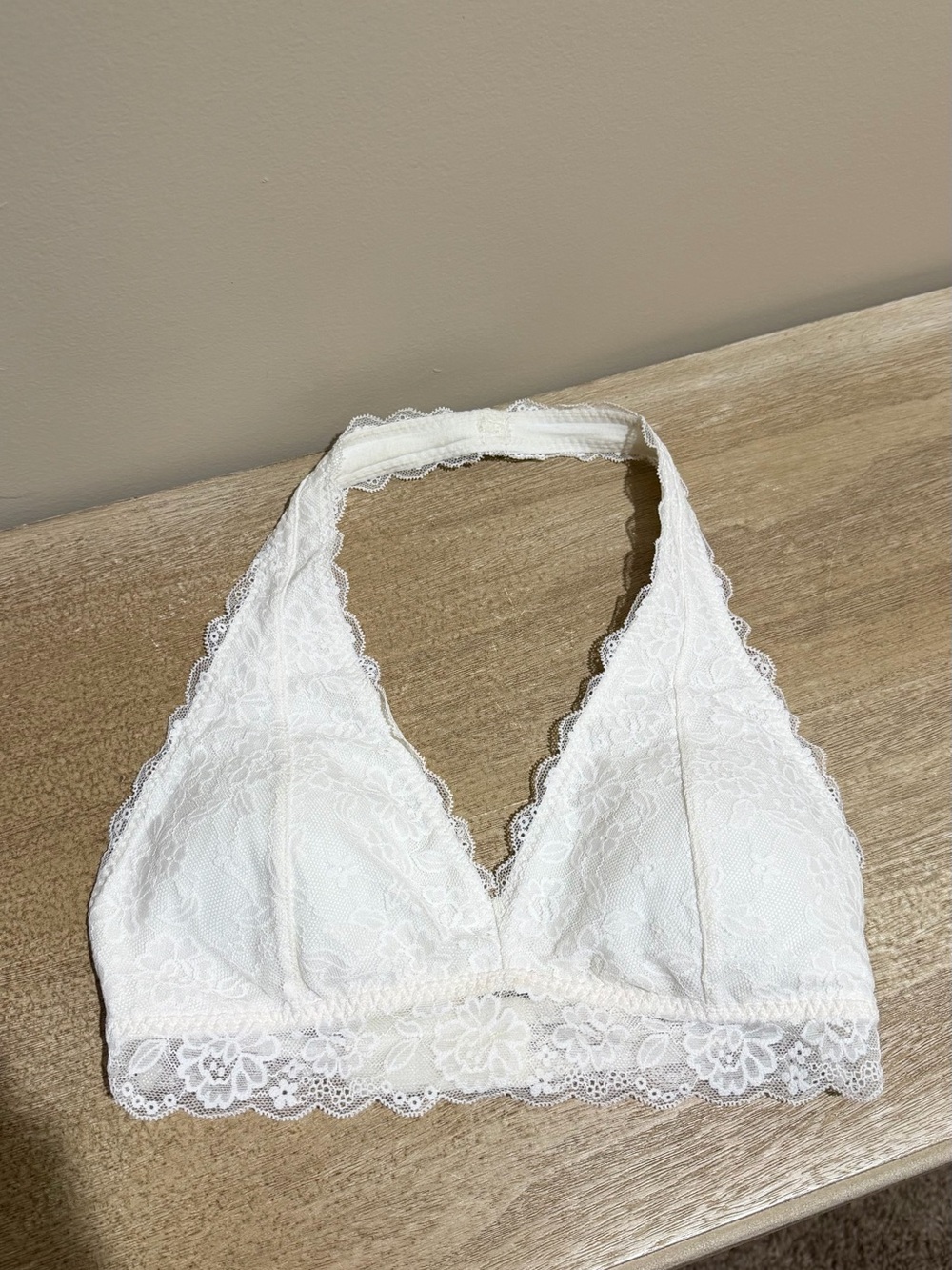 Hollister White Lace Halter Bralette